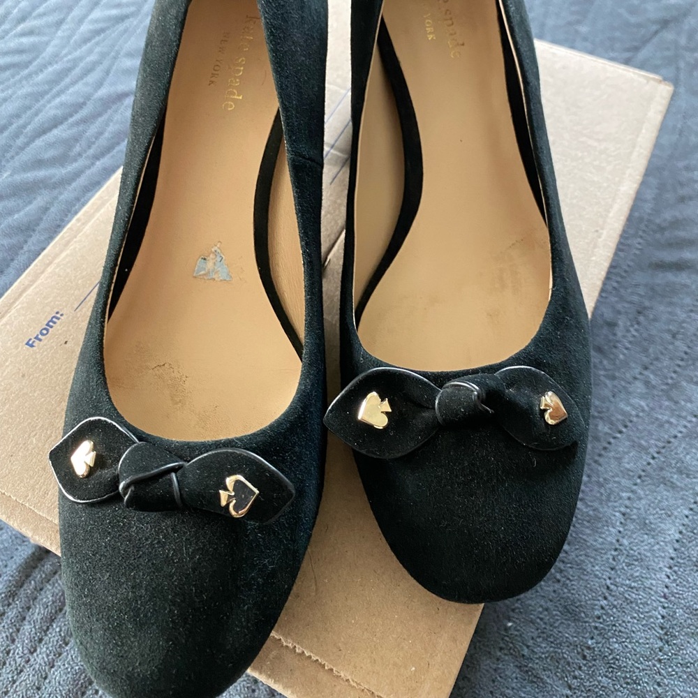 Kate Spade Black Suede Bernice 7M block heel
